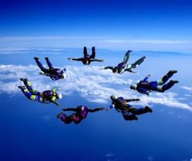 Limit parachuting aerial modeling Stock Photo 04