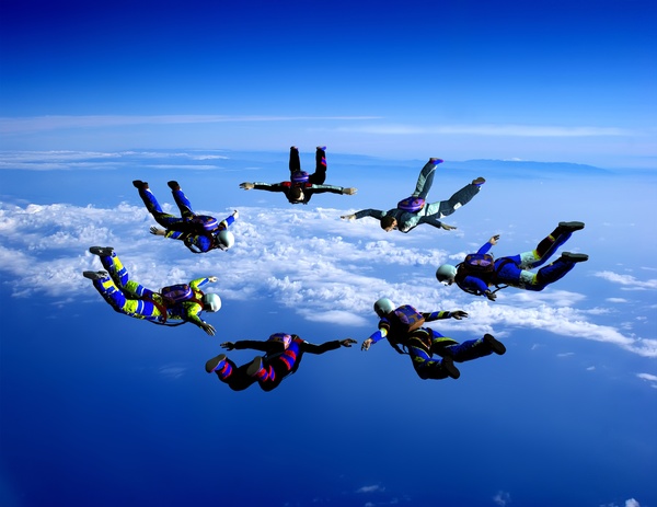 Limit parachuting aerial modeling Stock Photo 04