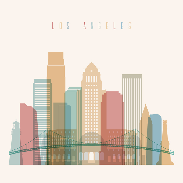 Los Angeles building vector illustration