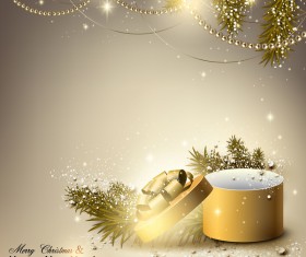 Luxury new year with christmas postercard vector