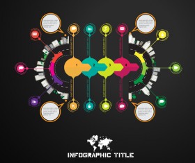Media infographic vector set 01