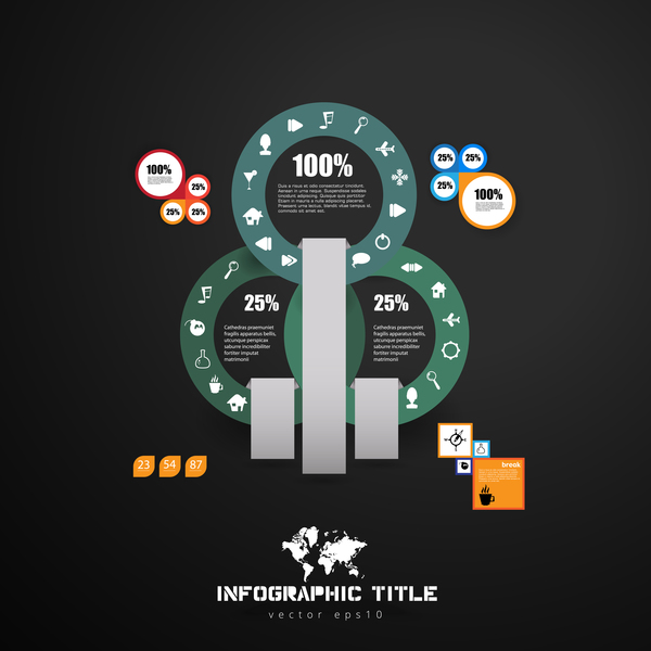 Media infographic vector set 07