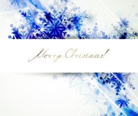 Merry christmas cards with blue snowflake vector graphic
