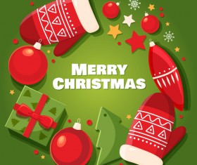 Merry christmas postcard vector design 01