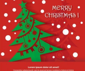 Merry christmas red greeting card vector