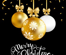 Merry christmas with new year and black background vector
