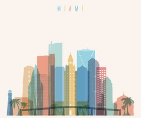 Miami building vector illustration