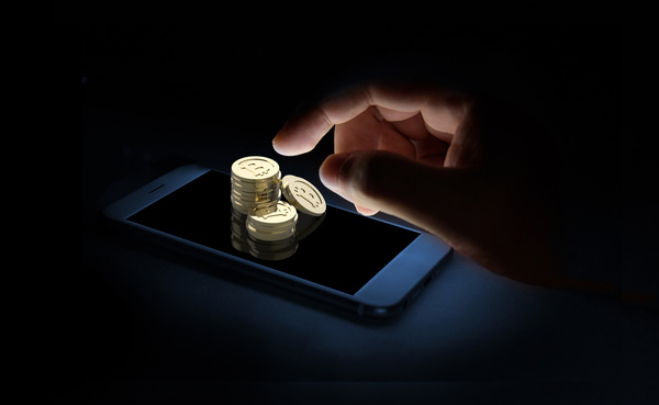 Mobile phone virtual currency hand HD picture