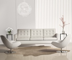 Modern living room sofa decoration flower Stock Photo