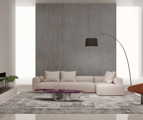 Modern living room sofa wall plant on the coffee table 02