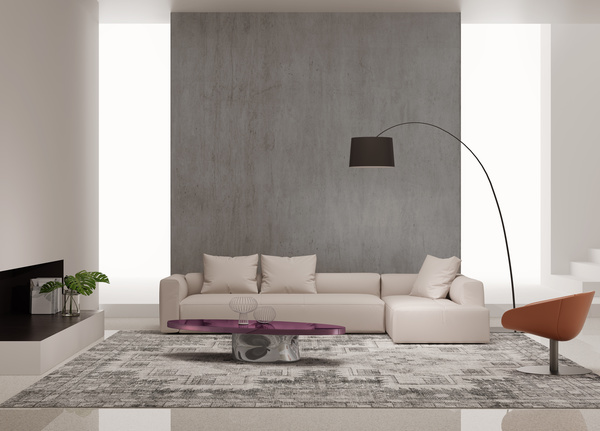Modern living room sofa wall plant on the coffee table 02
