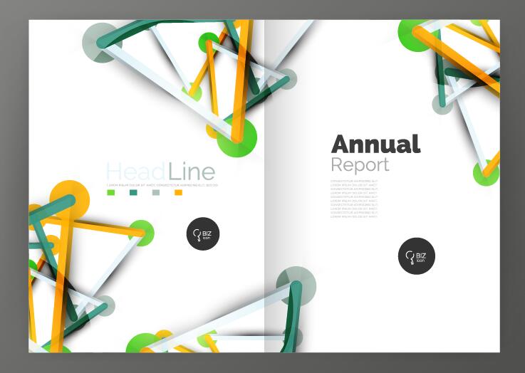 Molecule annual report brochure cover template vector 03