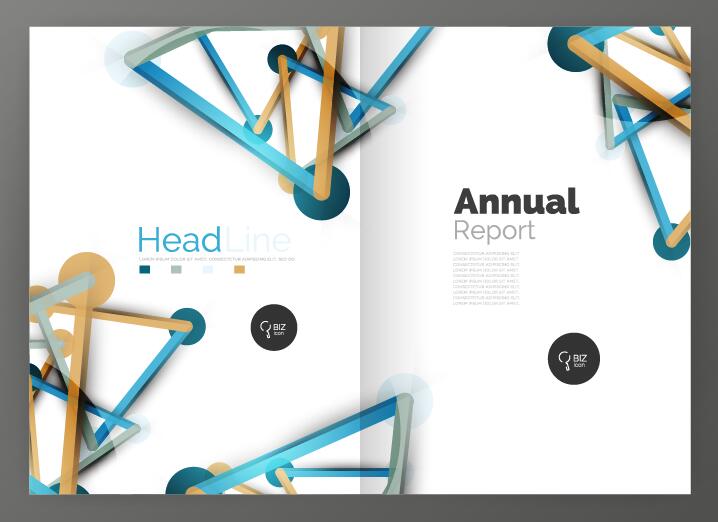 Molecule annual report brochure cover template vector 06