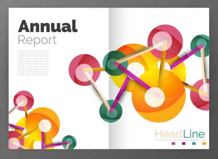 Molecule annual report brochure cover template vector 07