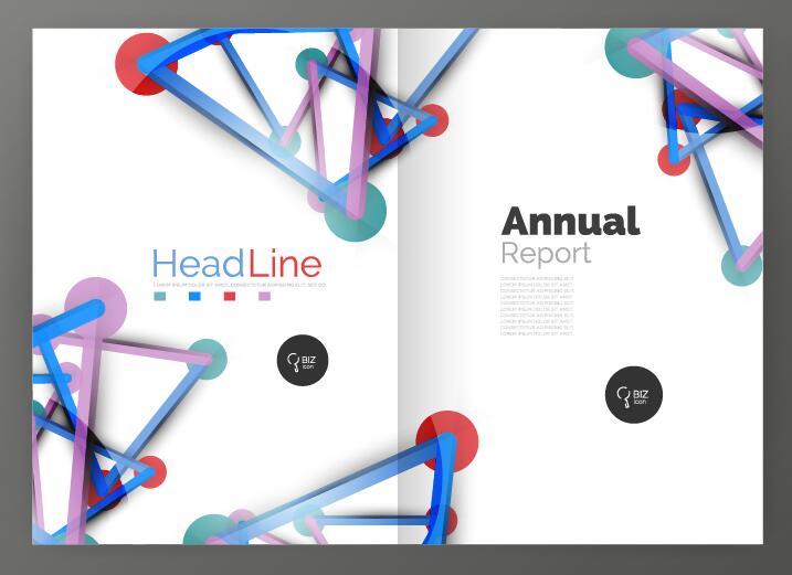 Molecule annual report brochure cover template vector 08