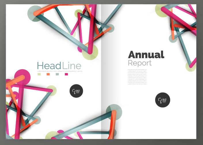 Molecule annual report brochure cover template vector 10