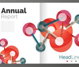 Molecule annual report brochure cover template vector 12