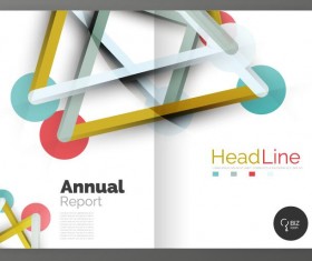 Molecule annual report brochure cover template vector 13