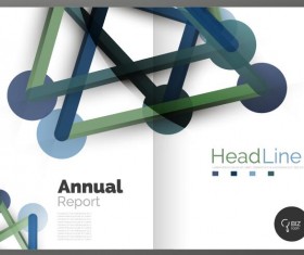 Molecule annual report brochure cover template vector 14
