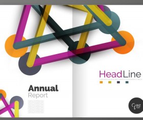 Molecule annual report brochure cover template vector 15