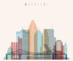 Montreal building vector illustration
