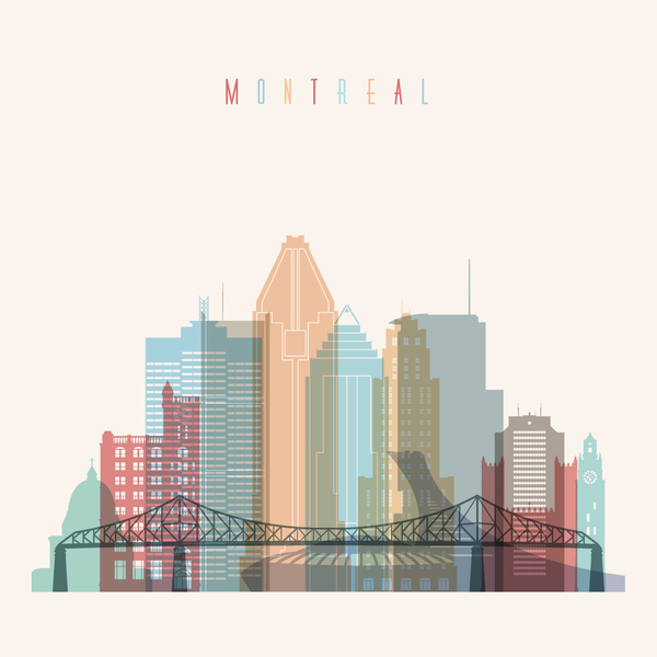 Montreal building vector illustration