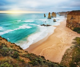 Natural landscape Cliff rocky sunset HD picture