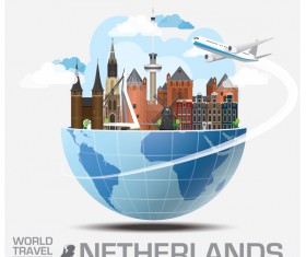 Netherlands travel vector template