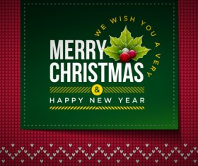 New year with christmas card and fabric background vector 02