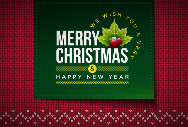 New year with christmas card and fabric background vector 02