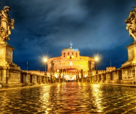 Night view of the Colosseum in Rome, Italy Stock Photo