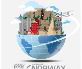 Norway travel vector template