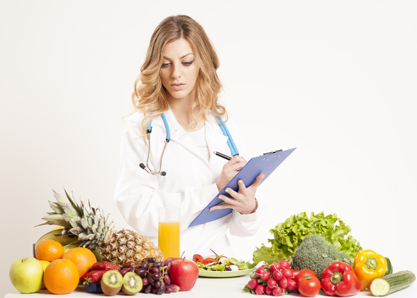 Nutritionist with fresh vegetables and fruits HD picture 01