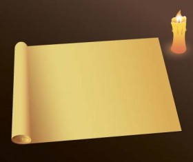 Old paper and candle vector background 02