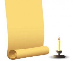 Old paper and candle vector background 04