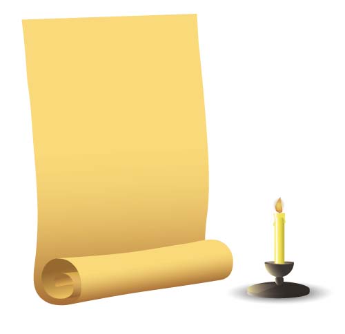 Old paper and candle vector background 04