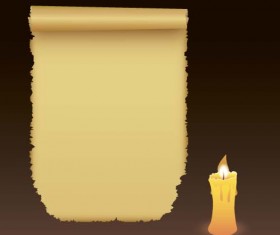 Old paper and candle vector background 05