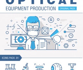 Optical laboratory thin line vector material 01