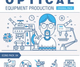 Optical laboratory thin line vector material 04