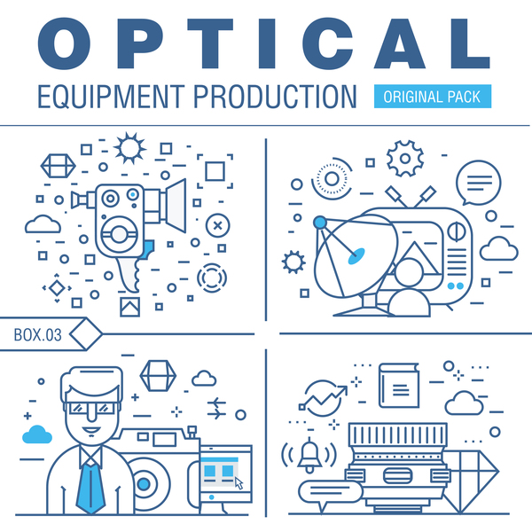 Optical laboratory thin line vector material 09