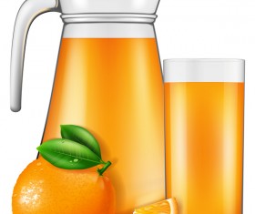 Orange juice with glass cup vectors 01