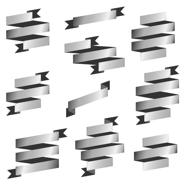 Origami ribbon vectors material 02