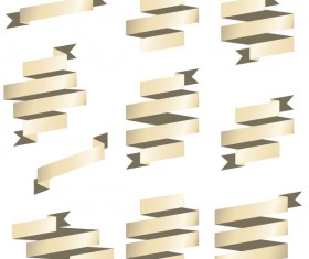 Origami ribbon vectors material 04