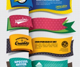 Paper banner vintage vector design 01