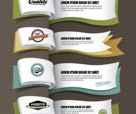 Paper banner vintage vector design 02