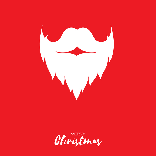 Paper beard with christmas card vectors 01