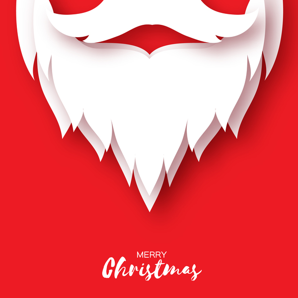 Paper beard with christmas card vectors 02