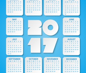 Paper calendar 2017 vector material