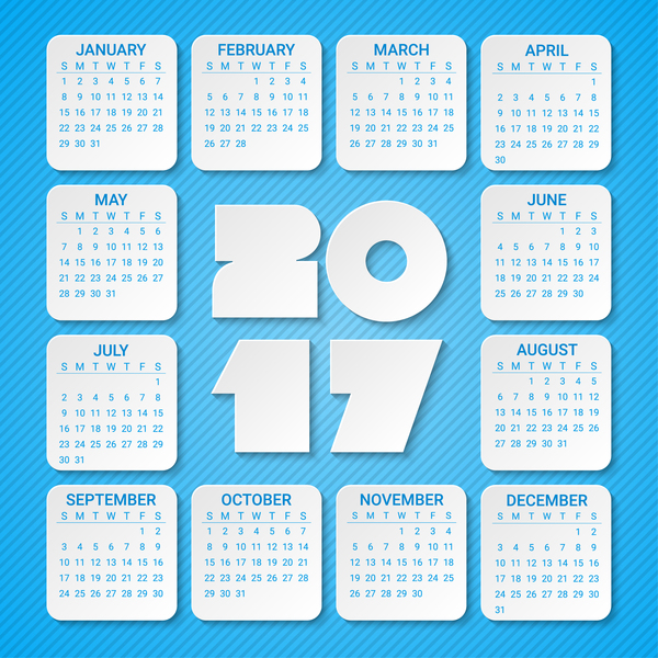 Paper calendar 2017 vector material