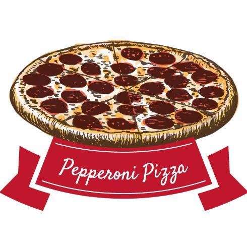 Papperoni pizza vintage label vector